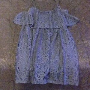 Short blue lace dress